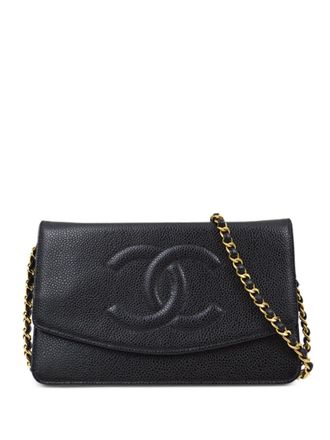 Chanel 2000 CC stitch wallet-on-chain - Black