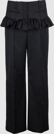 Ganni Pantalon Calendered Wool Black