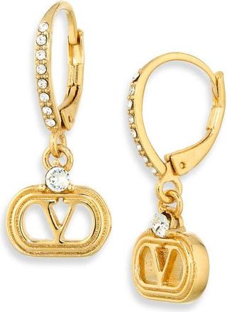 Valentino Garavani Ovalette VLOGO Drop Earrings in Gold at Nordstrom