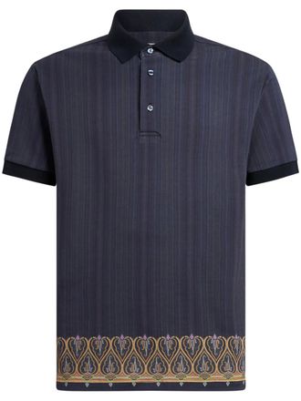 Etro striped polo shirt - men - Cotton - S - Blue