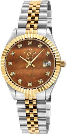 Gevril Group Naples Quartz Diamond Brown Dial Ladies Watch 12414