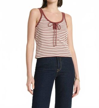 Nation Ltd Jil Lace Up Tank Top In Sable