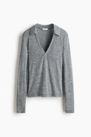 H&M Shirt aus Wolljersey - Grau