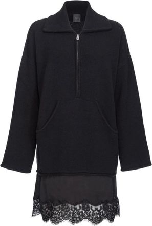 Pinko Elegante Zwarte Jurk - Dames - Korte kleedjes - Zwart - M - Wol - Kleedjes