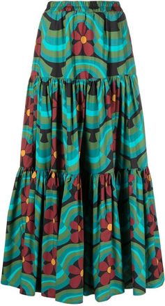La DoubleJ Big tiered skirt - women - Cotton - S - Green