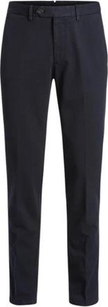 Oscar Jacobson Navy Slim Fit Chinos - Heren - Slim Fit Broeken - Blauw - M - Katoen - Broeken