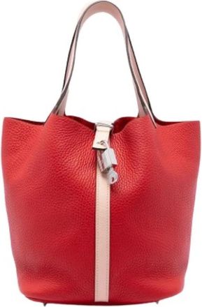 Herm&egrave;s Pre-owned Picotin Lock 22 - Pre-owned - Mujer - Rojo - ONE SIZE