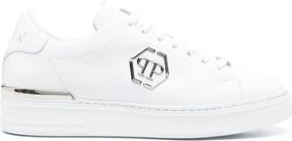 Philipp Plein White Logo Hexagon Sneakers