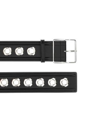 Alexander McQueen Womens Black Leather Belt 1000 Cinture