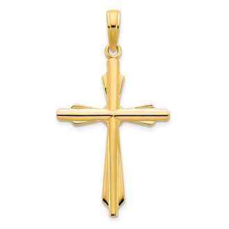 Diamond2Deal 14k Yellow Gold Fancy Cross Pendant