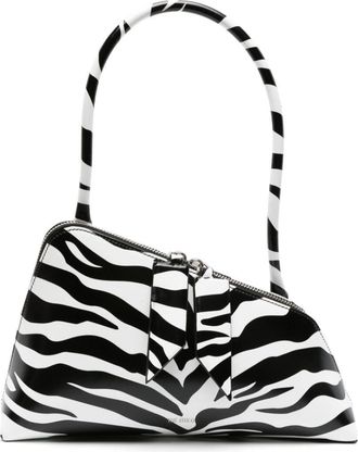 The Attico Sunrise zebra-print shoulder bag - women - Cotton/Polyester/Polyurethane/Calf Leather - OS - Black