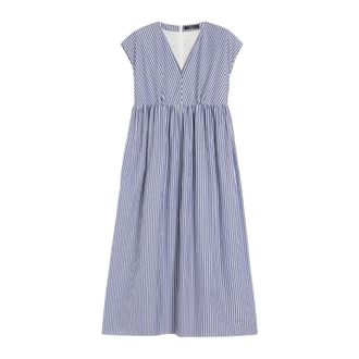 Max Mara Midi Dresses, female, Blue, Size: XS Vestido evas&eacute; de popelina de algod&oacute;n