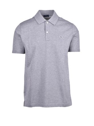 Paul & Shark Grey Cotton Embroidered Polo Shirt