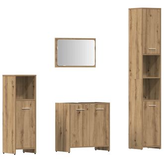 vidaXL Vidaxl - Set Mobili Da Bagno 4 Pz Rovere Artigianale Legno Multistrato