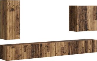 vidaXL Conjunto De Mueble Para Tv De Pared 6 Uds. Madera Envejecida Vidaxl