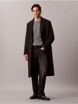 Calvin Klein Jeans Calvin Klein Mens Cotton Tuck Stitch Sweater - Grey - 2XL