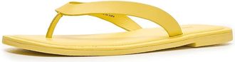 Free People Sona Thong Sandal Womens Wedge Shoes Lemon : EU 36 (US Womens 6) M, Leather