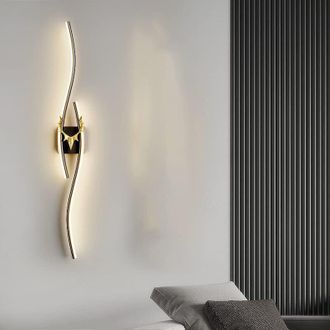OEM Aplique De Pared Led Moderno, Madera Dorada Y Negra, 60 Cm, 16 W, Luz C&aacute;lida 3000 K, Perfecto Para Dormitorio, Sal&oacute;n O Pasillo - Ulisem