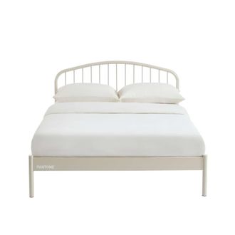 Pantone Cama 140x190 de metal beige arena con somier incluido