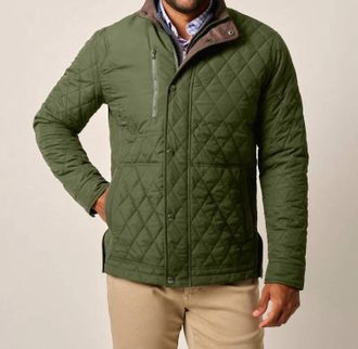 Johnnie-O Juno Quilted Snap Jacket In Mangrove