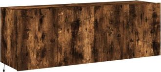 vidaXL Vidaxl - tv Wall Cabinets with led Lights 2 pcs Smoked Oak 60x35x41 cm