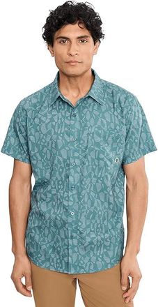 Marmot AirExchange Short Sleeve Shirt Mens Clothing Seafloor Fiesta Stripe : 2XL, Polyester