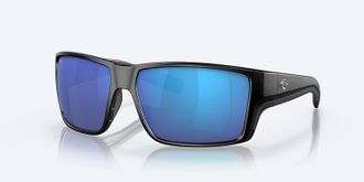 Costa Unisex Reefton Pro Polarized Sunglasses In Matte Black Blue Mirror
