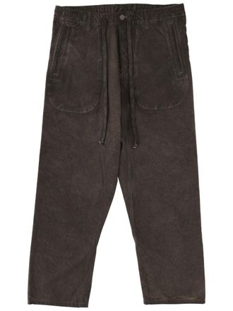 Uma Wang Brown Cotton Relaxed Drawstring Pants