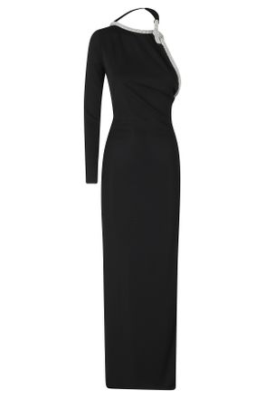 Alessandro Legora Asymmetrical Silver Accents Bustier Maxi Dress