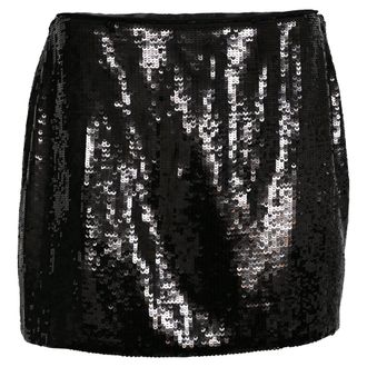Theory Sequined Mini Skirt in Black Polyester