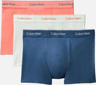 Calvin Klein Mens Calvin Klein Icon Cotton Stretch Relaxed Fit Trunk 3PK - Coral Pop/Dark Denim/Sprout - Multi - Size: 32/34/35