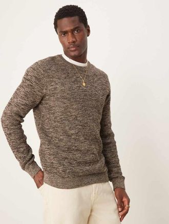 Selected Maglione testurizzato marrone misto