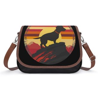 Generic Dachshund Vintage Crossbody Bags for Women Shoulder Messenger Bag Purse Handbags