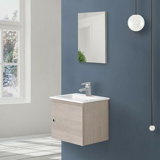 Feridras Mobile da bagno salvaspazio rovere chiaro 50x36,5 cm con anta