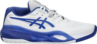 Asics Mens Gel Resolution X 2E Wide Tennis Shoes In White/dark Cobalt