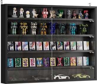 HOMCOM Vitrina Pared De Madera Con Estantes Ajustables Y 2 Puertas Correderas De Vidrio Para Colecciones Perfumes Figuras De Decoraci&oacute;n 80x9,5x60 Cm Blanco