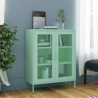Berkfield Home Storage Cabinet Mint 80x35x101.5 cm Steel in Green