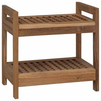 vidaXL Estante De Ba&ntilde;o Natural 45 X 30 X 45 Cm Madera De Teca Maciza Vidaxl