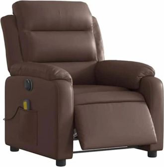 vidaXL Vidaxl - Sill&oacute;n De Masaje Reclinable El&eacute;ctrico Cuero Sint&eacute;tico Marr&oacute;n