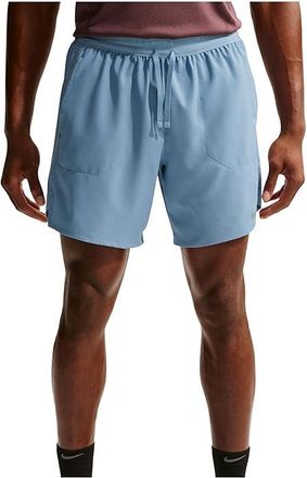 Nike 7 Dri-FIT Stride 2-in-1 Shorts Mens Workout Work Blue/Reflective Silver : 2XL 7, Polyester/Spandex