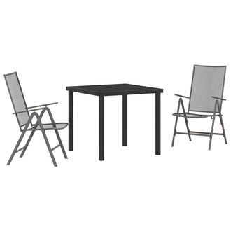 Berkfield Home 3 Piece Garden Dining Set Anthracite Steel