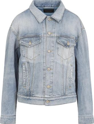 Balenciaga Zwarte jas voor vrouwen - Dames - Spijkerjassen - Blauw - L - Katoen - Jassen