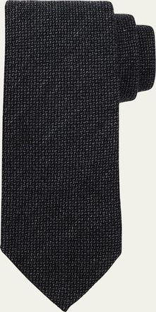 Ermenegildo Zegna Mens Textured Wool and Silk Tie