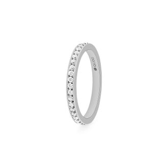 Qudo Womens Spacer Eternity Small Ring In Silver