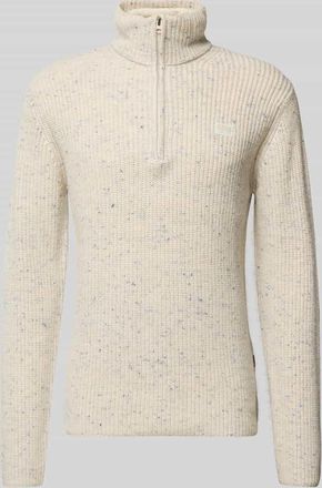 G-Star Strickpullover mit gerippten Abschlüssen in Offwhite, Größe XXL