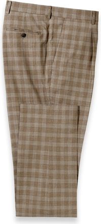 Paul Fredrick Plaid Wool Blend Single Pleat Suit Pants