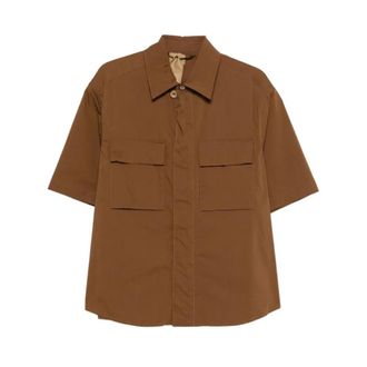 Ten c Short Sleeve Shirts, male, Brown, Size: XL Mid Layer