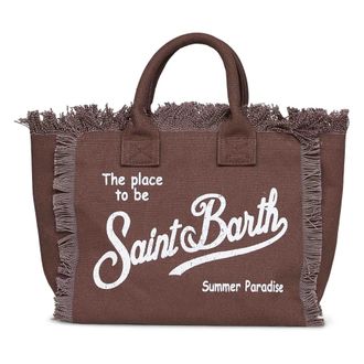 MC2 Saint Barth Colette Canvas Bag - female - MC2 Saint Barth - Shopping Bags - Brown - ONE SIZE - Bags