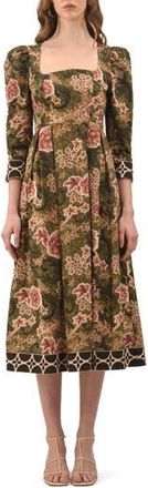Celina Moon Mirellie Floral Midi Dress in Pink at Nordstrom Rack, Size X-Large