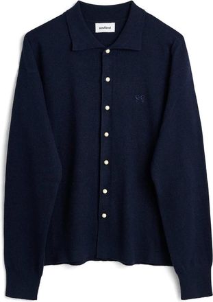 Soulland Yves Cardigan - Heren - Vesten - Blauw - 2Xs/Xs - Wol - Truien & Vesten